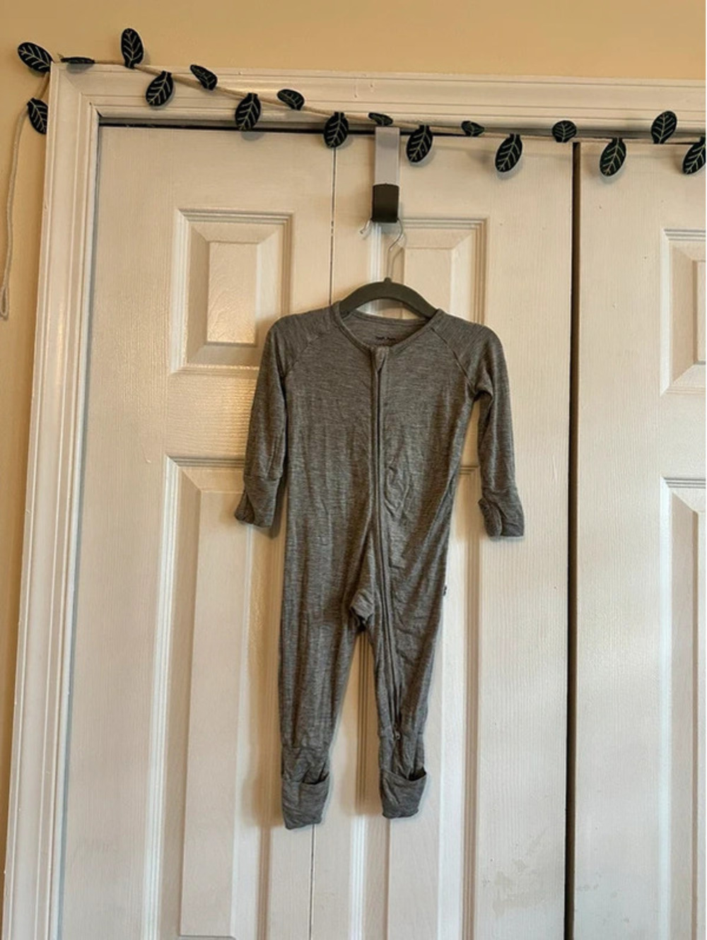 Little Sleepies gray zippy sleeper, size 3-6 months